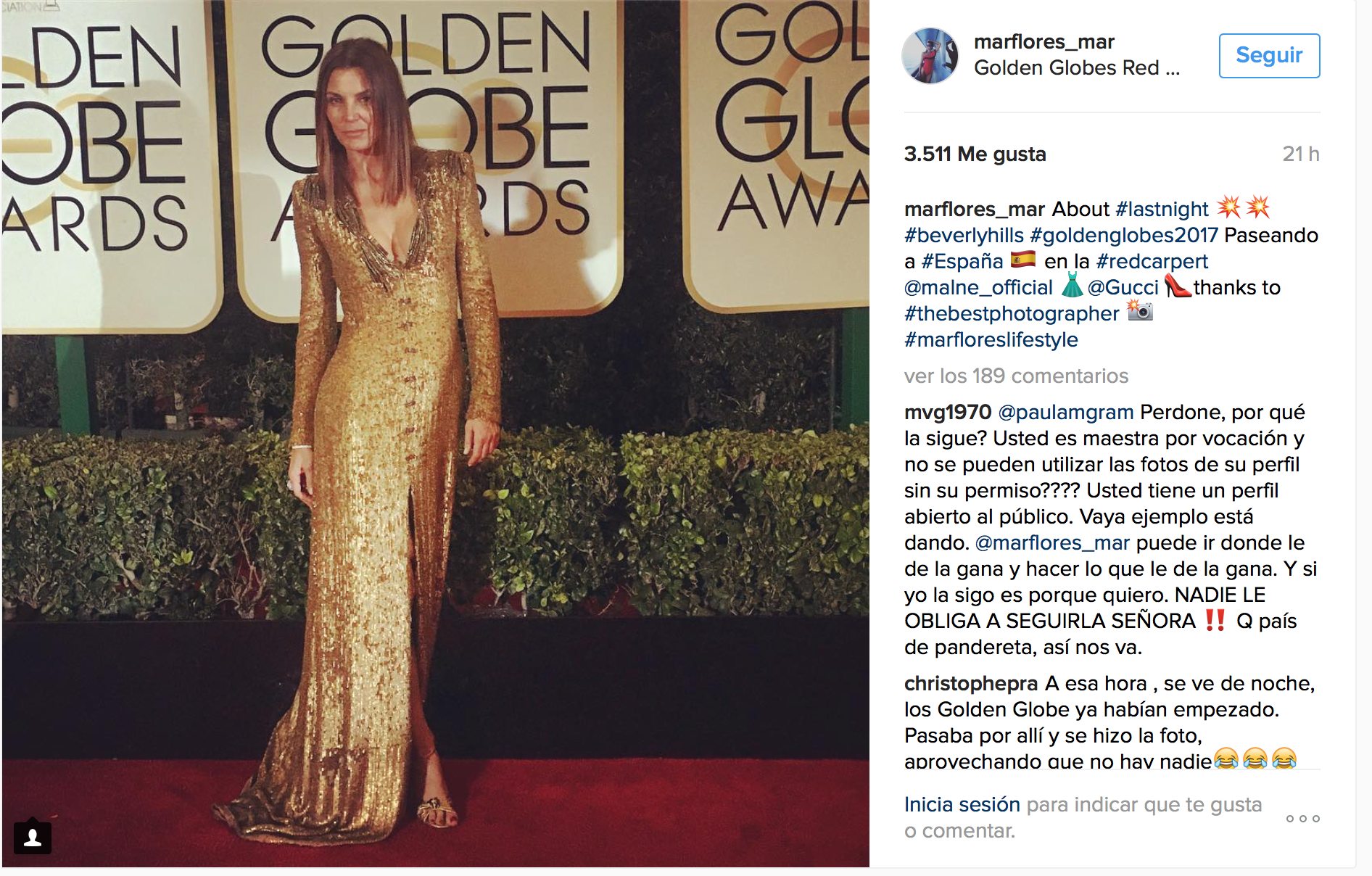 Mar Flores en los Globos de Oro, ¿la nueva Anna Allen?